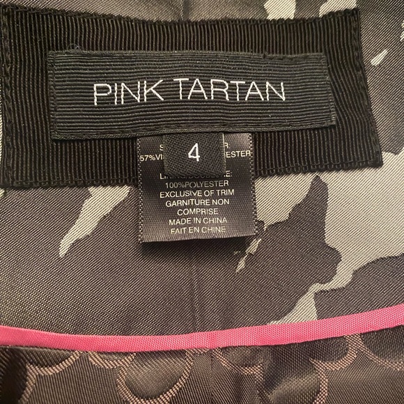 Pink Tartan Gray Houndstooth Swing Jacket with velvet collar Size 4 - Picture 5 of 5